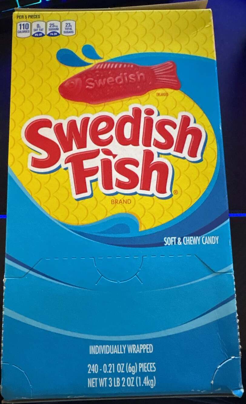 Swedish Fish Soft & Chewy Candy Box 240 Count 3 LB 2 OZ